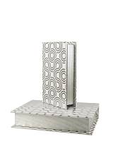 ΣΕΤ ΔΥΟ ΒΙΒΛΙΑ ΑΣΗΜΙ ΛΕΥΚΟ ΣΧΕΔΙΟ 31,5Χ22,5Χ6,5ΕΚ ΚΑΙ 26,5Χ17,5Χ5ΕΚ