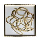 WILD SOUL ΠΙΝΑΚΑΣ MDF ΧΡΥΣΟ ΛΕΥΚΟ ΓΥΑΛΙ ΚΟΡΝΙΖΑ ΧΡΥΣΟ 80x80xH4cm