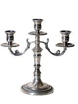 Κηροπήγιο 3Κερο Μπρούτζινο Επάργυρο 582E